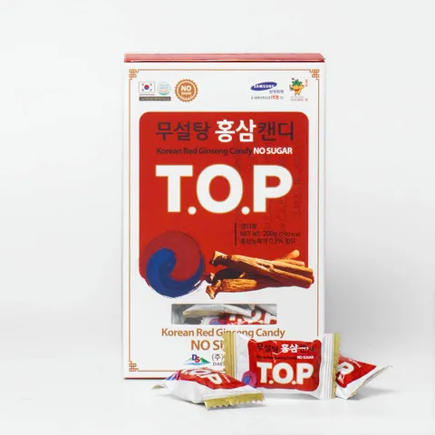 Kẹo Sâm không đường Hàn Quốc TOP hộp 200g