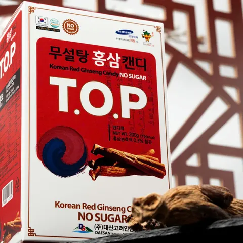 Kẹo Sâm không đường Hàn Quốc TOP hộp 200g