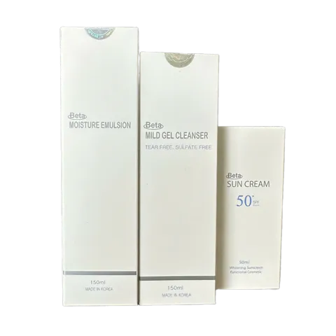 Bộ Sản Phẩm Làm Đẹp Beta - Sữa Dưỡng Ẩm, Sữa Rửa Mặt Dịu Nhẹ & Kem Chống Nắng Cho Da Nhạy Cảm - Chăm Sóc Da Hoàn Hảo 50ml & 150ml
