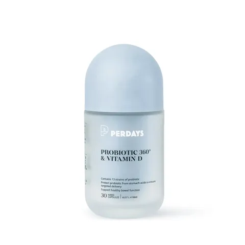 Men Vi Sinh PERDAYS Probiotic 360 & Vitamin D - Hỗ Trợ Hệ Tiêu Hóa và Tăng Cường Miễn Dịch Cho Mẹ Bầu, 30 Viên