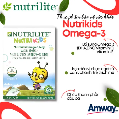Nutrilite Nutrikids Omega 3 Jelly Kẹo Dẻo Cho Bé Bổ Sung DHA, EPA & Vitamin