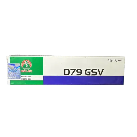 Kem Giảm Mụn, Ngừa Thâm D79 GSV Azelaic, Glycolic Acid Sử Dụng Cho Mẹ Bầu, Cho Con Bú - 15g