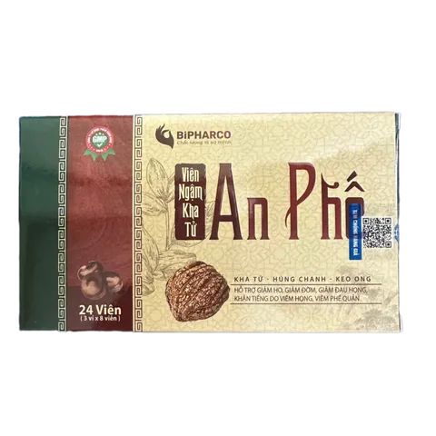 Viên Ngậm Kha Tử An Phế - Giảm Ho, Đờm, Đau Họng, Khản Tiếng, Hỗ Trợ Viêm Họng, Viêm Phế Quản - Hộp 24 Viên Cho Trẻ Em và Người Lớn