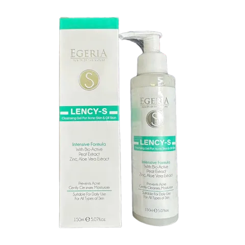 Gel Rửa Mặt EGERIA LENCY-S 150ml - Làm Sạch Sâu, Dưỡng Ẩm, Ngăn Ngừa Mụn, Phù Hợp Da Dầu, Nhạy Cảm