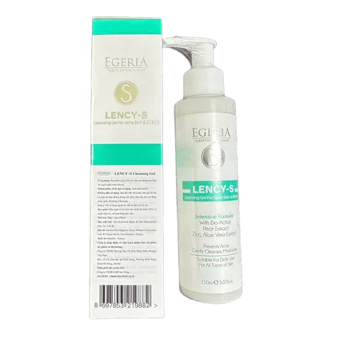 Gel Rửa Mặt EGERIA LENCY-S 150ml - Làm Sạch Sâu, Dưỡng Ẩm, Ngăn Ngừa Mụn, Phù Hợp Da Dầu, Nhạy Cảm