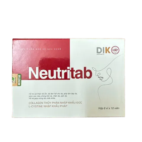 Viên Uống Neutritab Hỗ Trợ Làm Đẹp Da, Giảm  Khô Da, Nhăn Da, Sạm Da, Giúp Tóc Mọc Chắc Khỏe - Hộp 60 Viên