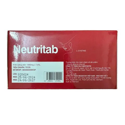 Viên Uống Neutritab Hỗ Trợ Làm Đẹp Da, Giảm  Khô Da, Nhăn Da, Sạm Da, Giúp Tóc Mọc Chắc Khỏe - Hộp 60 Viên
