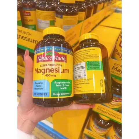 Viên Uống Magie Nature Made Magnesium 400mg 180 Viên Chính Hãng Mỹ Hỗ Trợ Cơ Xương Thần Kinh Tim Mạch