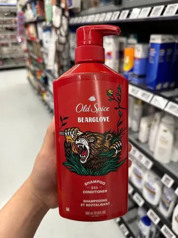 Dầu Gội & Xả Cho Nam Old Spice Bearglove 2In1 650ml - Sạch Da, Mượt Tóc, Hương Thơm Quyến Rũ, Phù Hợp Mọi Loại Tóc