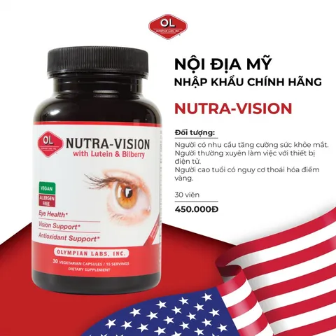 Nutra-Vision Olympian Labs - Viên Uống Bổ Mắt Hỗ Trợ Chăm Sóc Và Bảo Vệ Thị Lực Hàng Ngày, Giảm Tác Động Ánh Sáng Xanh