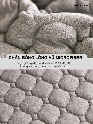 Chiếu Ngủ Văn Phòng OFFICE CHILL Tấm Đệm Lót Ngủ Chần Bông Microfiber Kháng Khuẩn 90x120cm - Giấc Ngủ Thoải Mái Tại Nơi Làm Việc
