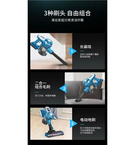 Máy Hút Bụi Không Dây POODA W1 Pro - Thiết Kế Nhôm, Lõi Lọc Rửa Được, 2 Chế Độ Hút Mạnh Mẽ 20kPa - Thời Gian Hoạt Động 30 Phút