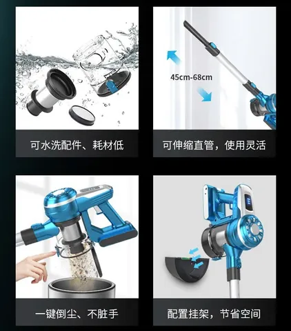 Máy Hút Bụi Không Dây POODA W1 Pro - Thiết Kế Nhôm, Lõi Lọc Rửa Được, 2 Chế Độ Hút Mạnh Mẽ 20kPa - Thời Gian Hoạt Động 30 Phút