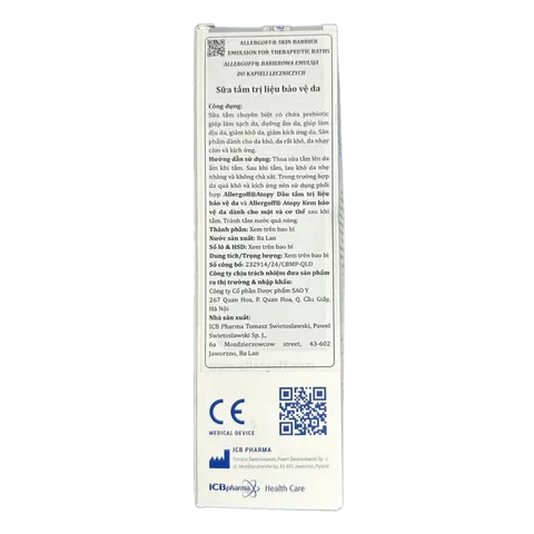 Sữa Tắm Bảo Vệ Da Allergoff Atopy 250ml - Dưỡng ẩm, Giảm Kích Ứng Cho Da Khô Nhạy Cảm, Giúp Làm Dịu Da