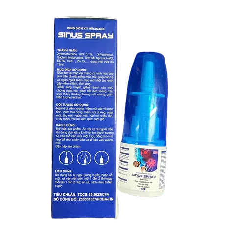Dung Dịch Xịt Mũi Xoang Sinus Spray Giúp Giảm Nhanh Các Viem Xoang, Hắt Hơi, Cảm Cúm - 15ml