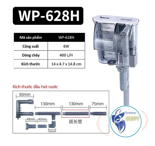 Máy Lọc Thác Mini SOBO WP-618H 628H 638H - Thiết Bị Tăng Chất Lượng Nước Bể Cá, Tiết Kiệm Điện và Tạo Hiệu Ứng Thác Nước