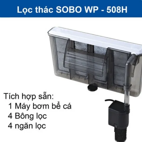 Máy Lọc Thác Sobo WP-308H/408H/508H - Lọc Treo Hồ Cá Cảnh Mini, Hệ Thống Lọc Cao Cấp, Tiết Kiệm Điện 220V-240V