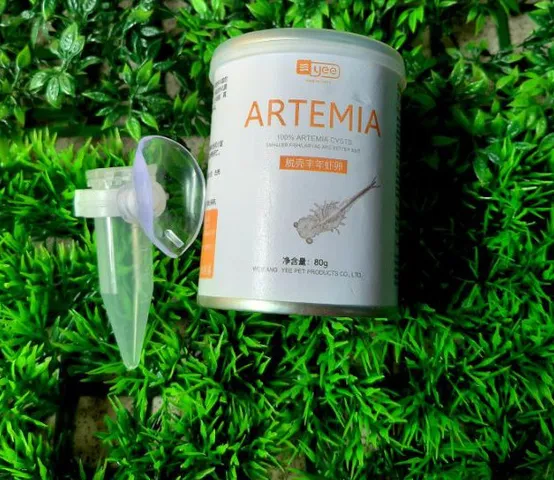 Artemia Sấy Khô 80g - Thức Ăn Dinh Dưỡng Cho Cá Cảnh Guppy, Betta - Hộp Tiện Lợi Kèm Ống Cho Ăn Nhỏ Giọt