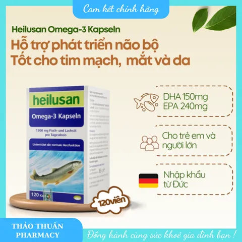 Heilusan Omega 3 Kapseln - hỗ trợ phát triển não bộ, tốt cho mắt, da