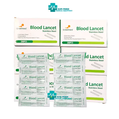 Lancet Chích Mụn Greetmed Hộp 200 Chiếc - Thiết Kế An Toàn, Đầu Nhọn Giúp Giảm Đau - Sản Phẩm Y Tế Tiêu Chuẩn