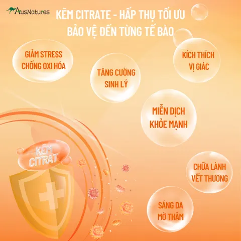 Viên Uống Kẽm & Vitamin C AusNatures Super Immune - Hỗ Trợ Đề Kháng, Giảm Mụn, Đẹp Da - 60 Viên (60 Ngày)