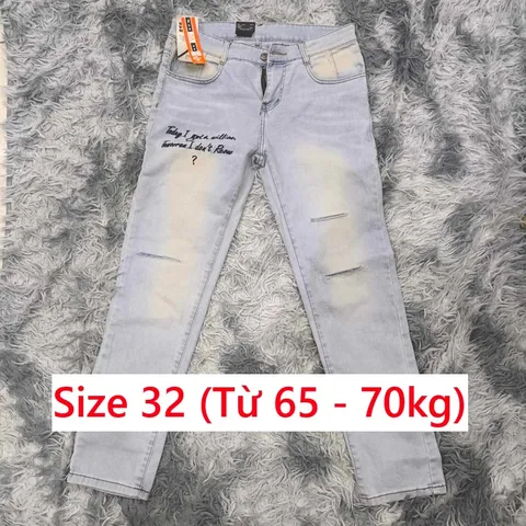 Quần Jean Nam Size 32 - Chất Liệu Jean Bò Co Giãn Thoải Mái, Phong Cách Trẻ Trung và Năng Động - No Brand