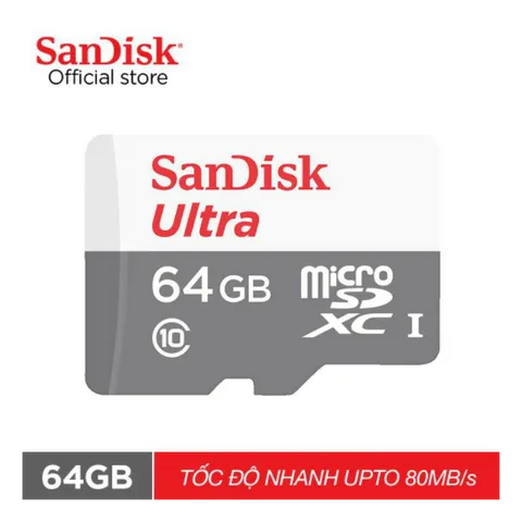 Thẻ Nhớ Micro SD SanDisk 64Gb Class 10 thẻ nhớ chuyên dụng camera, tốc độ cao, siêu bền, 5 năm, 1 đổi 1 