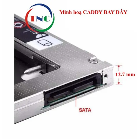 Caddy Bay HDD SSD SATA 3 9.5mm, 12.7mm - Khay Ổ Cứng Laptop Nhôm Chất Lượng Cao, Mở Rộng Dung Lượng Lưu Trữ