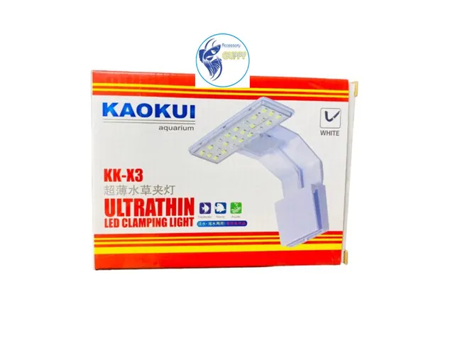 Đèn Led Kẹp Siêu Mỏng Kaokui KK-X3 - Phụ Kiện Hồ Cá Chống Nước, Sáng Đẹp, Thiết Kế Tinh Xảo, Công Suất 5W, Dùng Cho Bể 20-40CM