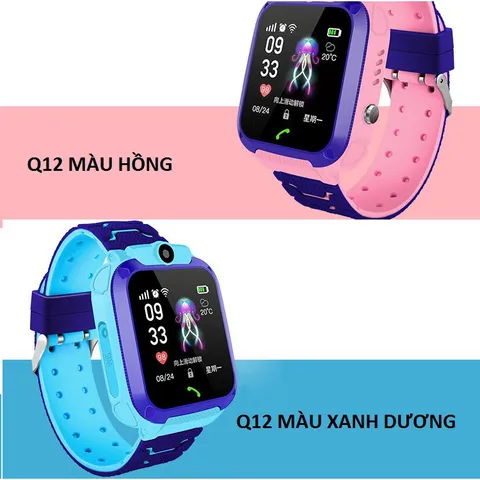 Đồng Hồ Thông Minh Trẻ Em Q12 - Nghe Gọi 2 Chiều, Nhắn Tin, Định Vị LBS, Chống Nước IP67, Tính Năng SOS Khẩn Cấp Cho Trẻ Em