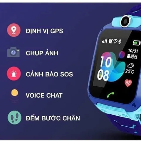 Đồng Hồ Thông Minh Trẻ Em Q12 - Nghe Gọi 2 Chiều, Nhắn Tin, Định Vị LBS, Chống Nước IP67, Tính Năng SOS Khẩn Cấp Cho Trẻ Em