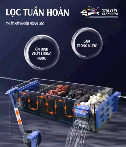 Lọc Tràn Trên Kèm Bơm BAOYU G30/G50 - Thiết Bị Lọc Nước Hồ Cá Cảnh Hiệu Quả, Dễ Dàng Sử Dụng, Thích Hợp Cho Bể Nhỏ