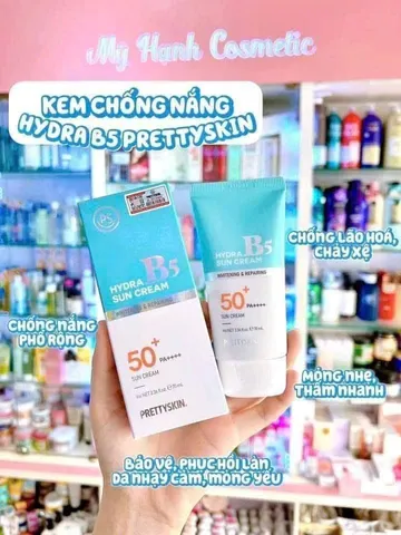 Kem Chống Nắng Pretty Skin Hydra B5 SPF 50+ - Kem Dưỡng Trắng và Phục Hồi Da, Bảo Vệ Tia UV, Chăm Sóc Da Từ Thiên Nhiên