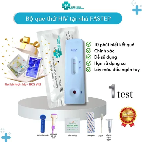 Que Test Nhanh HIV Fastep Tại Nhà - Bộ Xét Nghiệm HIV Chính Xác, Kết Quả Nhanh Trong 10 Phút, Dễ Dàng Sử Dụng, An Toàn Bảo Mật