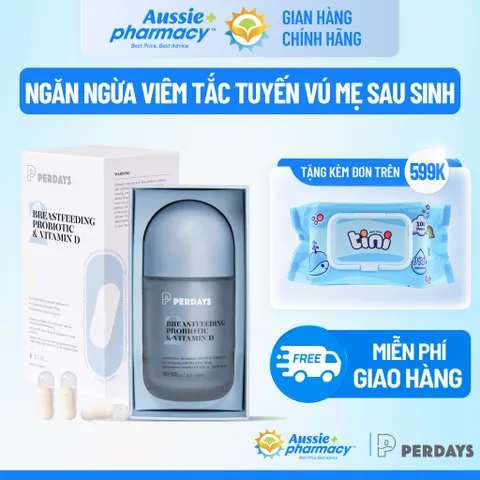Viên Uống PERDAYS Breastfeeding Probiotic & Vitamin D - Hỗ Trợ Tiêu Hóa và Miễn Dịch Cho Mẹ Bầu và Sau Sinh