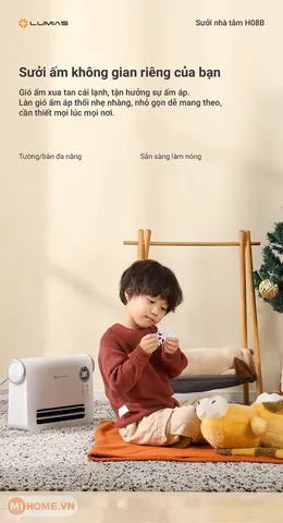 Máy Sưởi Nhà Tắm Ceramic Lumias H08B - Công Suất 2000W, Điều Khiển Qua App, Hẹn Giờ 24h, Chống Nước IPX1, Tiện Lợi, An Toàn