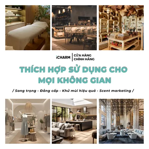 Máy Xông Tinh Dầu iCHARM i119 - Khuếch Tán Tinh Dầu Công Nghệ Nano Nhật Bản, Bluetooth Điều Khiển, Thích Hợp Cho Spa, Khách Sạn, 150m²