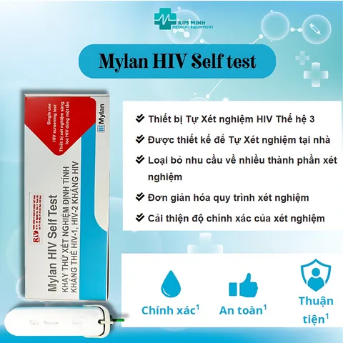 Bộ Xét Nghiệm HIV Tại Nhà Mylan - Que Thử Nhạy & Chính Xác Cao, Phát Hiện HIV Sau 3 Tuần, Thiết Kế Dễ Sử Dụng