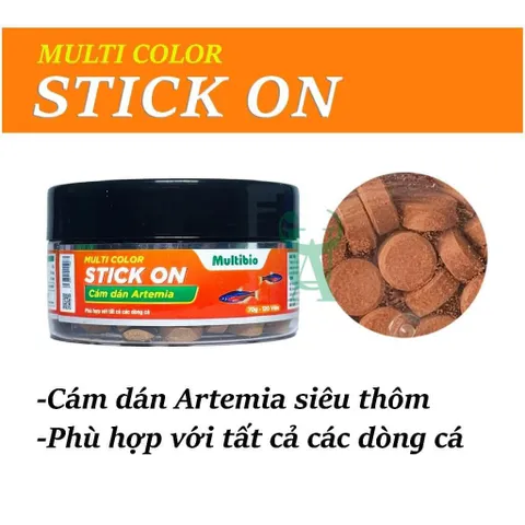 Cám Dán Multi Stick On Tăng Màu Cho Cá Cảnh - Thức Ăn Protein Artemia Sấy Khô, Không Gây Bụi Nước - 70 gram