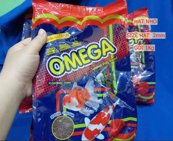 Thức Ăn Cá Koi Omega 1kg - Cám Thái Cao Cấp Cho Cá Cảnh Vàng & Cá Thủy Sinh, Dinh Dưỡng Tối Ưu, Hạt Nhỏ 2mm