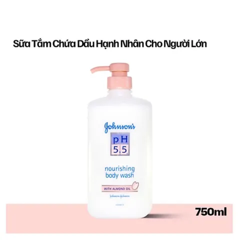 Sữa Tắm Johnson's pH 5.5 Dưỡng ẩm Da 750ml Hạnh Nhân - Sản phẩm Giúp Làm Sạch và Cấp Nước Cho Da Mềm Mại, Tự Nhiên