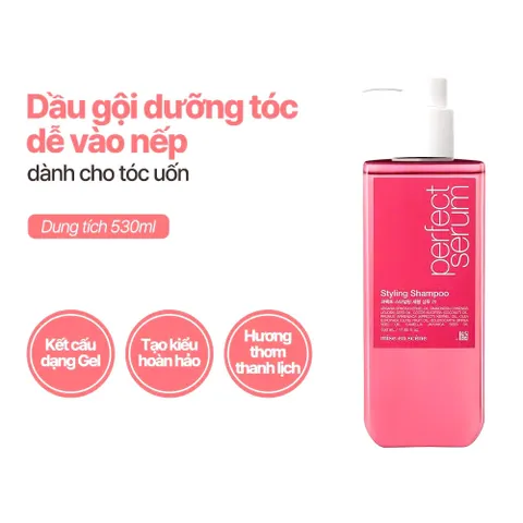 Dầu Gội Mise En Scene Perfect Serum Styling 530ml - Dưỡng Tóc Suôn Mượt, Tạo Kiểu Hoàn Hảo với 7 Loại Tinh Dầu Cao Cấp
