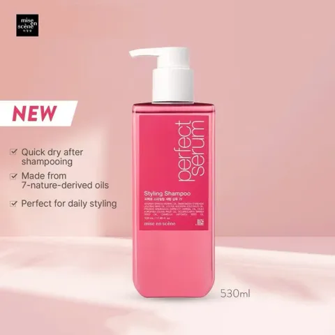 Dầu Gội Mise En Scene Perfect Serum Styling 530ml - Dưỡng Tóc Suôn Mượt, Tạo Kiểu Hoàn Hảo với 7 Loại Tinh Dầu Cao Cấp