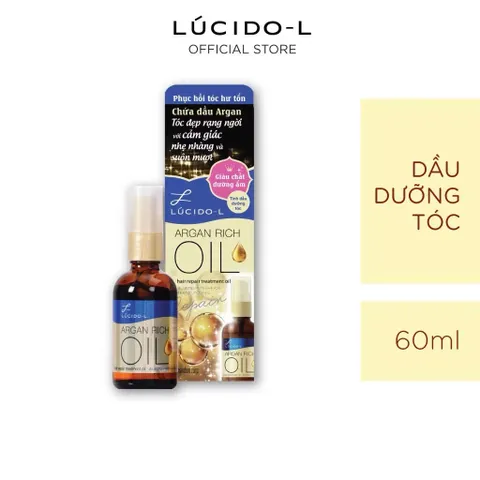 Tinh Dầu Dưỡng Tóc Phục Hồi Hư Tổn Lúcido-L 60ml - Dưỡng Ẩm, Bảo Vệ Tóc Khỏi Nhiệt và Tia UV, Giúp Tóc Mềm Mượt, Bóng Khỏe