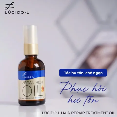Tinh Dầu Dưỡng Tóc Phục Hồi Hư Tổn Lúcido-L 60ml - Dưỡng Ẩm, Bảo Vệ Tóc Khỏi Nhiệt và Tia UV, Giúp Tóc Mềm Mượt, Bóng Khỏe
