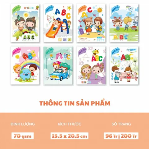 Lốc 10 Quyển Tập Học Sinh 70gsm - 96 Trang Kẻ Ô Ly - Giấy Trắng Mịn Không Lem - Tập Vở Cao Cấp Việt Nam