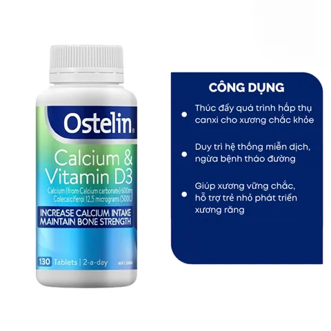 Canxi Ostelin calcium & Vitamin D3 Úc cho bà bầu, 130 viên