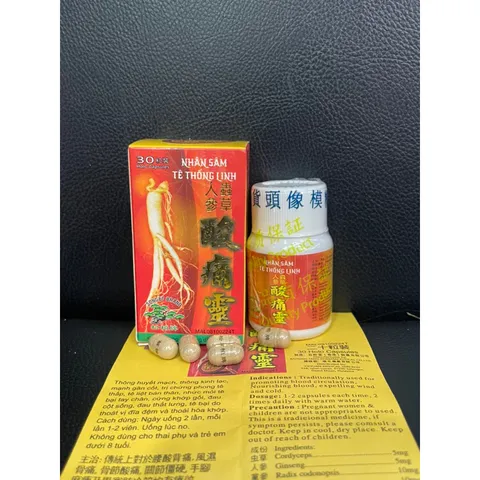 Viên Nhân Sâm Tê Thống Linh 30 Viên - Hỗ Trợ Xương Khớp, Giảm Đau Cột Sống, Chống Nhức Mỏi Tay Chân, Sản Phẩm Chính Hãng Malaysia