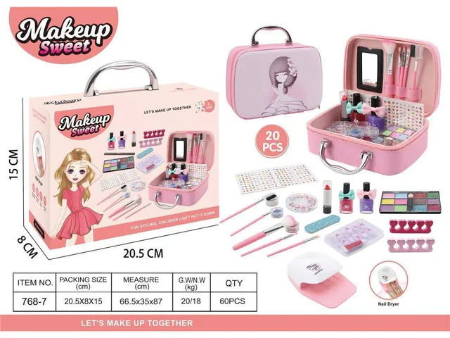 Vali Đồ Chơi Trang Điểm 768-7 - Bộ Máy Làm Nail Thú Vị Cho Các Bé Yêu Thích Làm Đẹp và Sáng Tạo