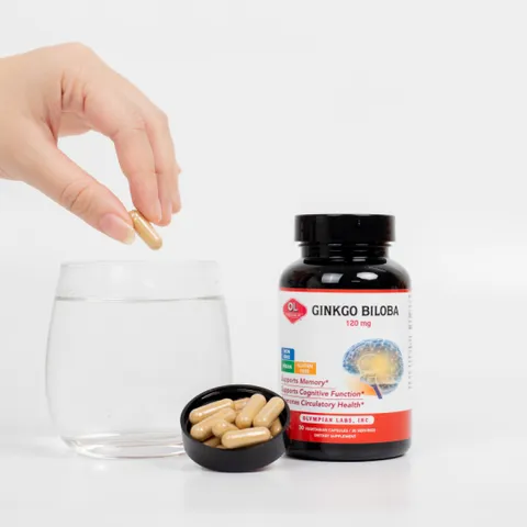 Viên uống Ginkgo Biloba 120mg Olympian Labs Mỹ - Hỗ trợ bổ não và tuần hoàn máu não, cải thiện trí nhớ hiệu quả